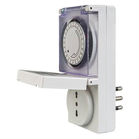 PROGRAMMATORE DA ESTERNO GIORNALIERO PRESA TEMPORIZZATA spina + presa 16A bianco PROXE