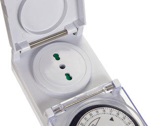PROGRAMMATORE DA ESTERNO GIORNALIERO PRESA TEMPORIZZATA spina + presa 16A bianco PROXE