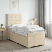 Letto box spring con materasso Crema 100 x 200 cm Tessuto 3454076