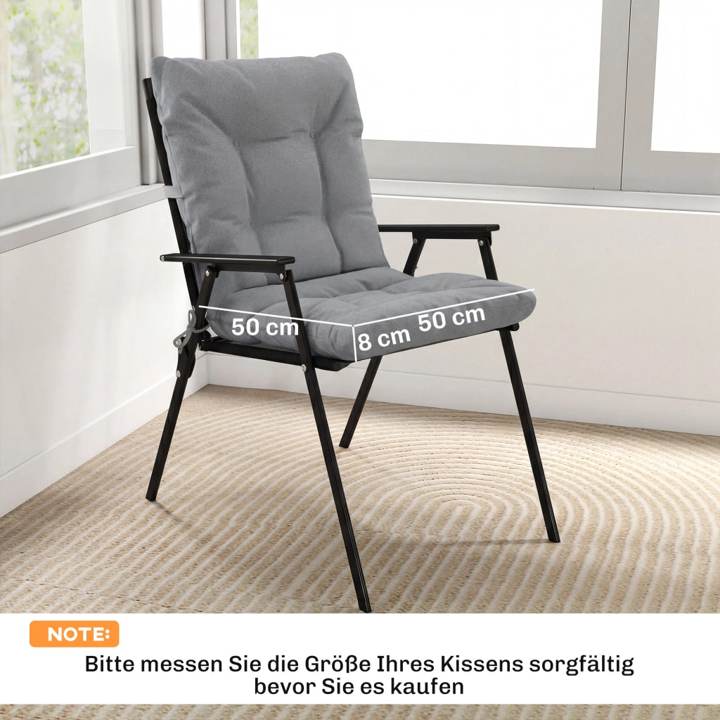 Cuscino per sedili esterno con schienale e cinghie; rivestimento idrorepellente per dentro e fuori; grigio chiaro