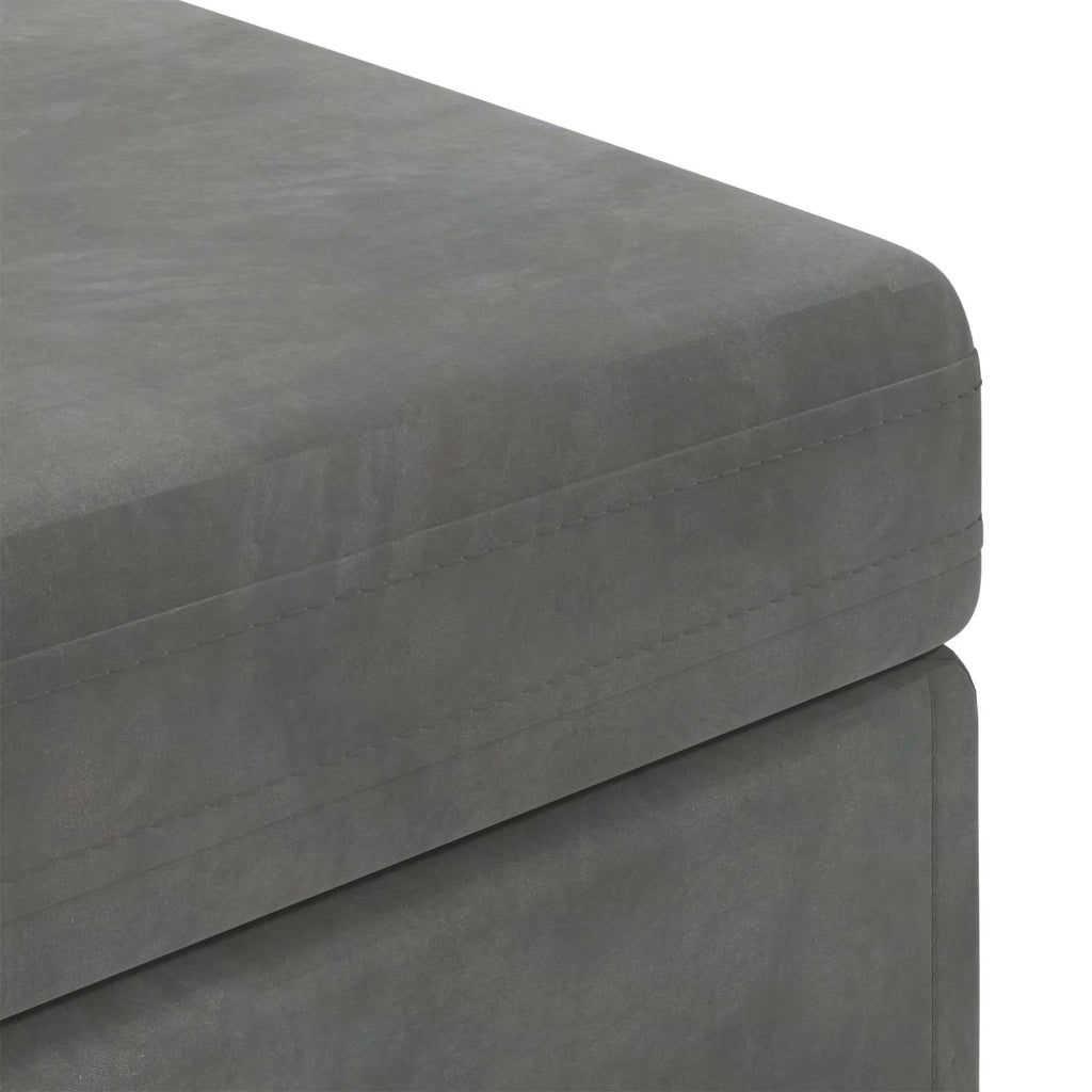 Pouf Grigio scuro Velluto e Legno Ingegnerizzato