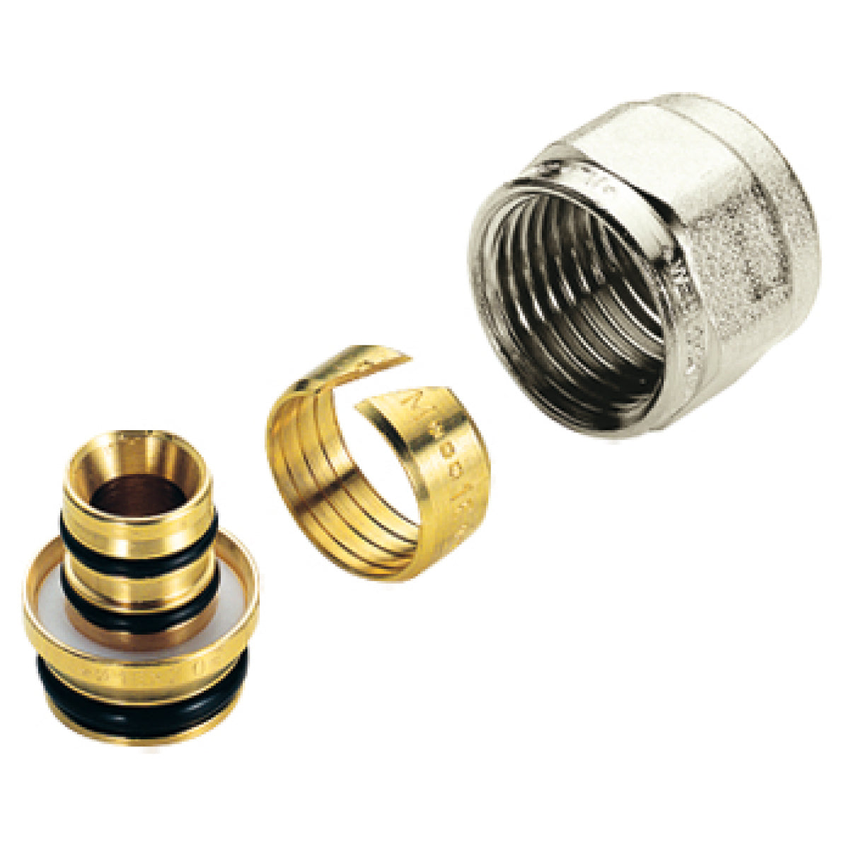 ADATTATORE IN OTTONE CROMATO PER TUBO MULTISTRATO - 3/4 ø16  - TIM