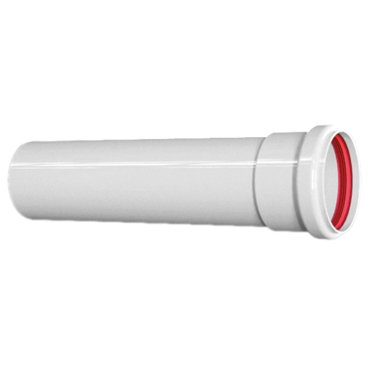 TUBO MONOPARETE IN ALLUMINO ESTRUSO BIANCO - MT 0,5 ø80  - PCC