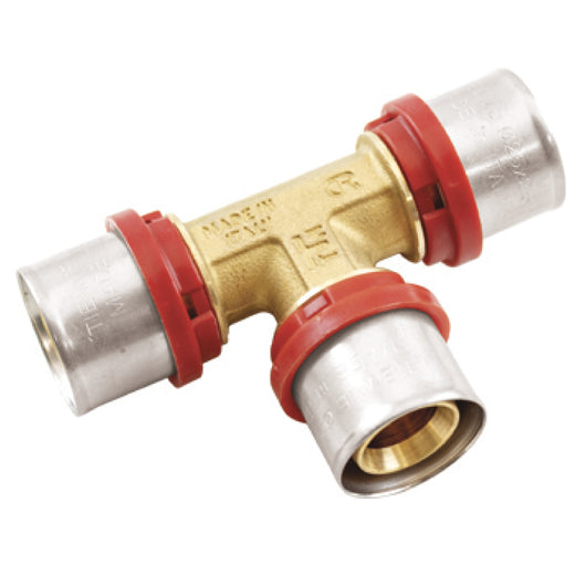 RACCORDO A T INTERMEDIO A PRESSARE PER TUBO MULTISTRATO MODELLO COBRAPRESS - ø26x26x26  - TIM