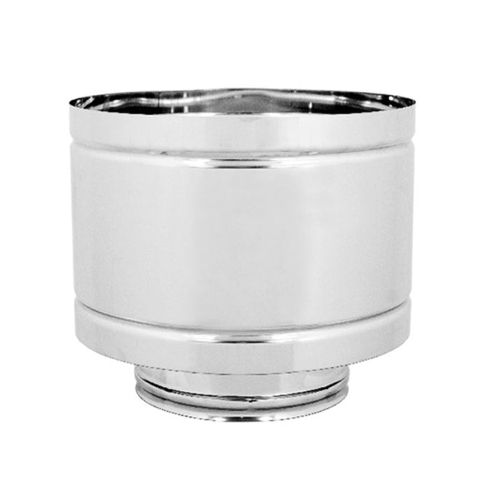 CAPPELLO ANTIVENTO DOPPIA PARETE ACCIAIO INOX AISI 316 PARTE INTERNA AISI 304 PARTE ESTERNA - ø80 INTERNO - ø130 ESTERNO - SP. 0,5 MM  - EUF