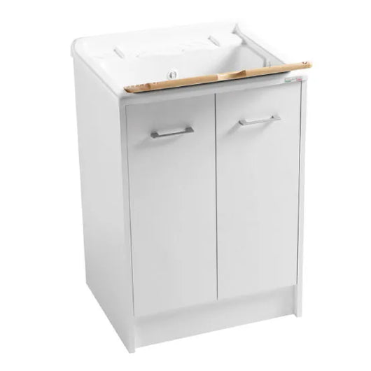 MOBILE LAVATOIO IN TRUCIOLARE NOBILITATO BIANCO 2 ANTE MODELLO DOMESTICA - L=60CM  P=50CM  H=86CM  DUE ANTE  - COL