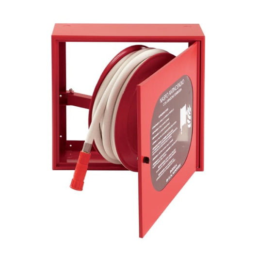 CASSETTA NASPO UNI25 A PARETE  VERNICIATA ROSSA SERIE AIRONE EVO - 25 MT  - MAF