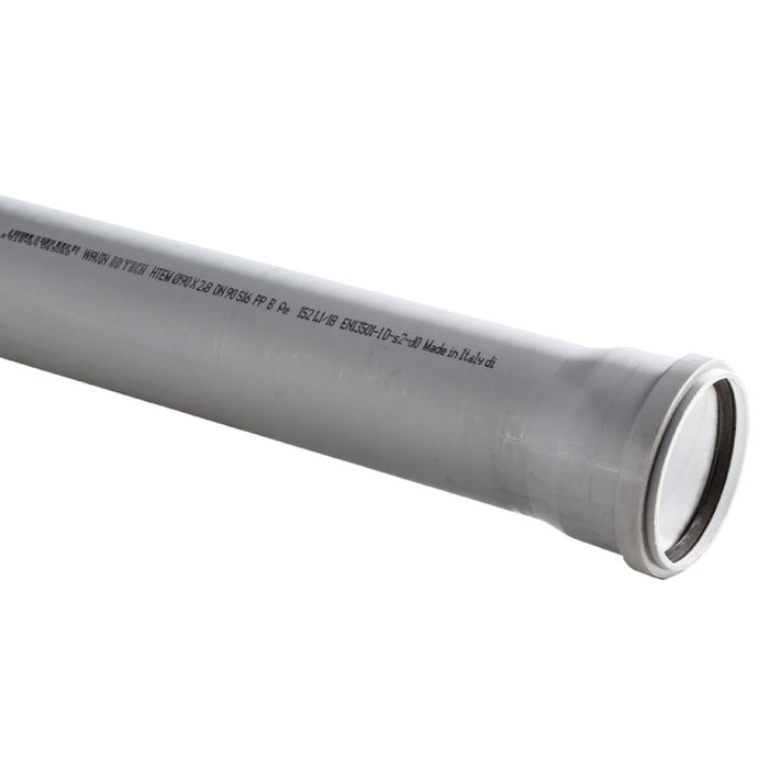 TUBO 1 BICCHIERE AD INNESTO IN PP CON GUARNIZIONE SERIE ED TECH - Ø90 MT 2  - WAV