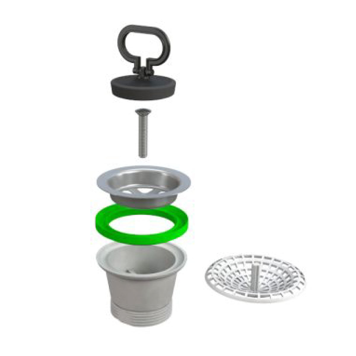 PILETTA DI SCARICO CON CESTELLO MODELLO SIMPLEX PER LAVELLO IN ACCIAIO - 11/2 ø70  - BON