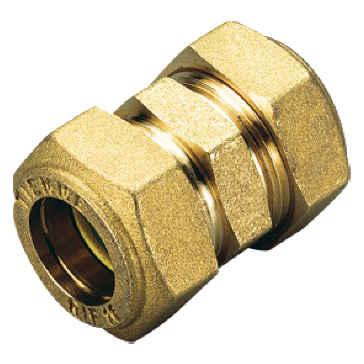 RACCORDO DIRITTO INTERMEDIO PER GAS CON TENUTA O-RING PER TUBO RAME SERIE 1350 - ø14  - TIM