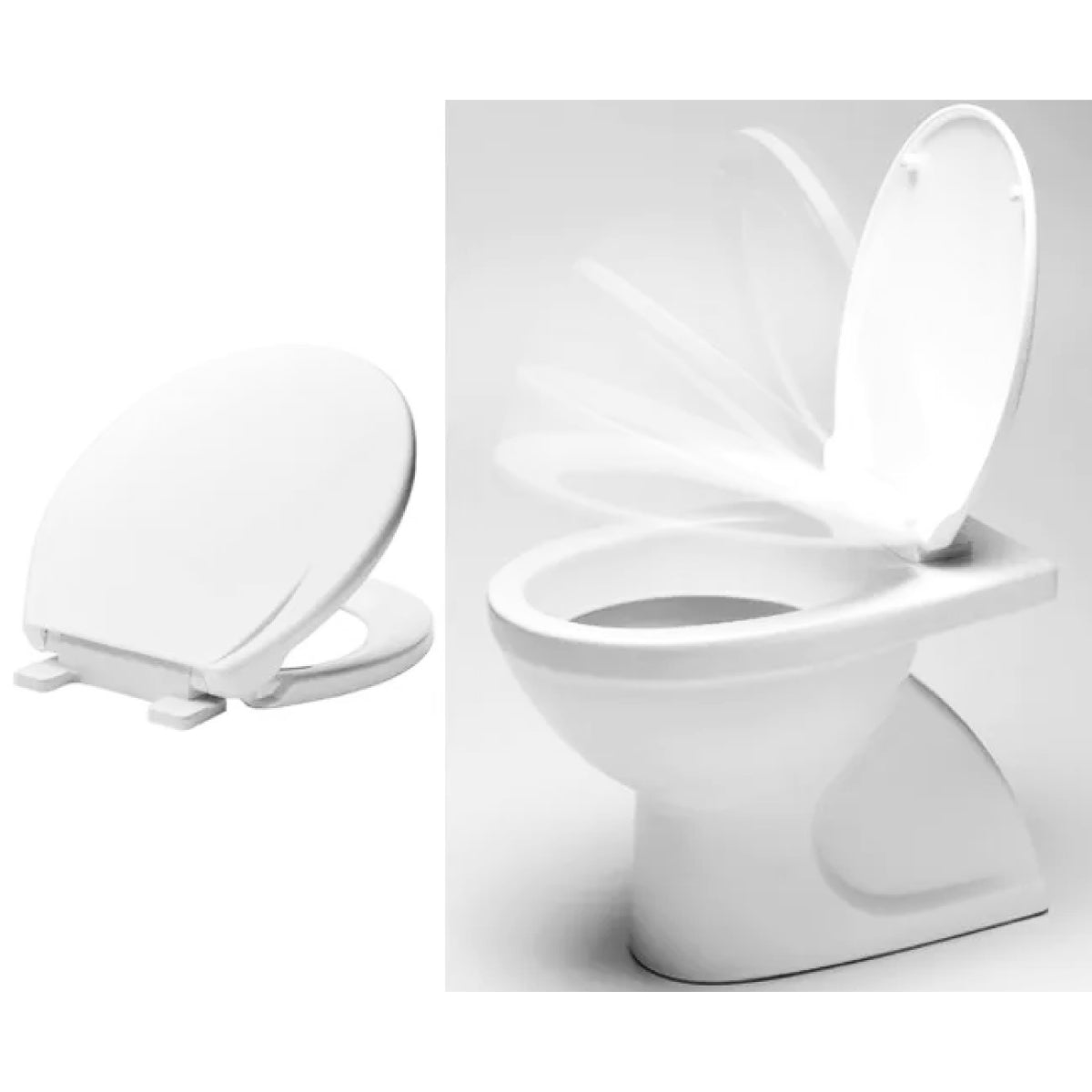 COPRIWATER TERMOPLASTICO UNIVERSALE CON SISTEMA SOFT CLOSE SERIE RALLENTY - BIANCO - KG1,1  - MFL