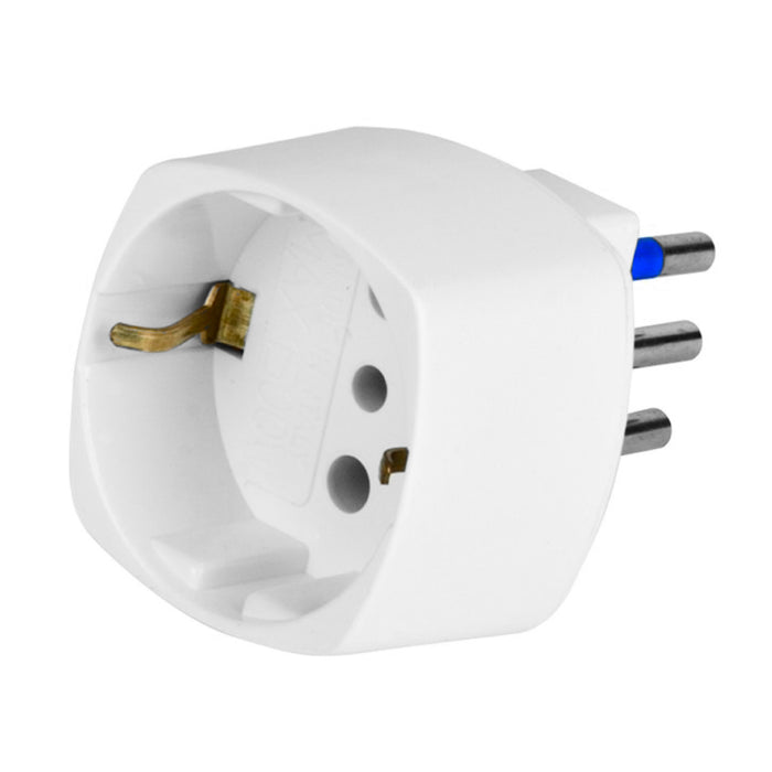 ADATTATORE SINGOLO 2P+T SPINA PRESA SCHUKO - 10A+T