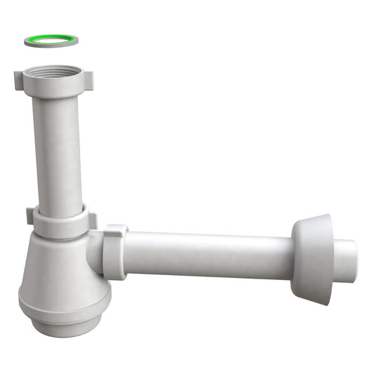 SIFONE SCARICO 1 VIA SENZA PILETTA PER LAVELLO IN ACCIAIO INOX MODELLO FIASCA - 11/2 Xø40X230MM  - BON