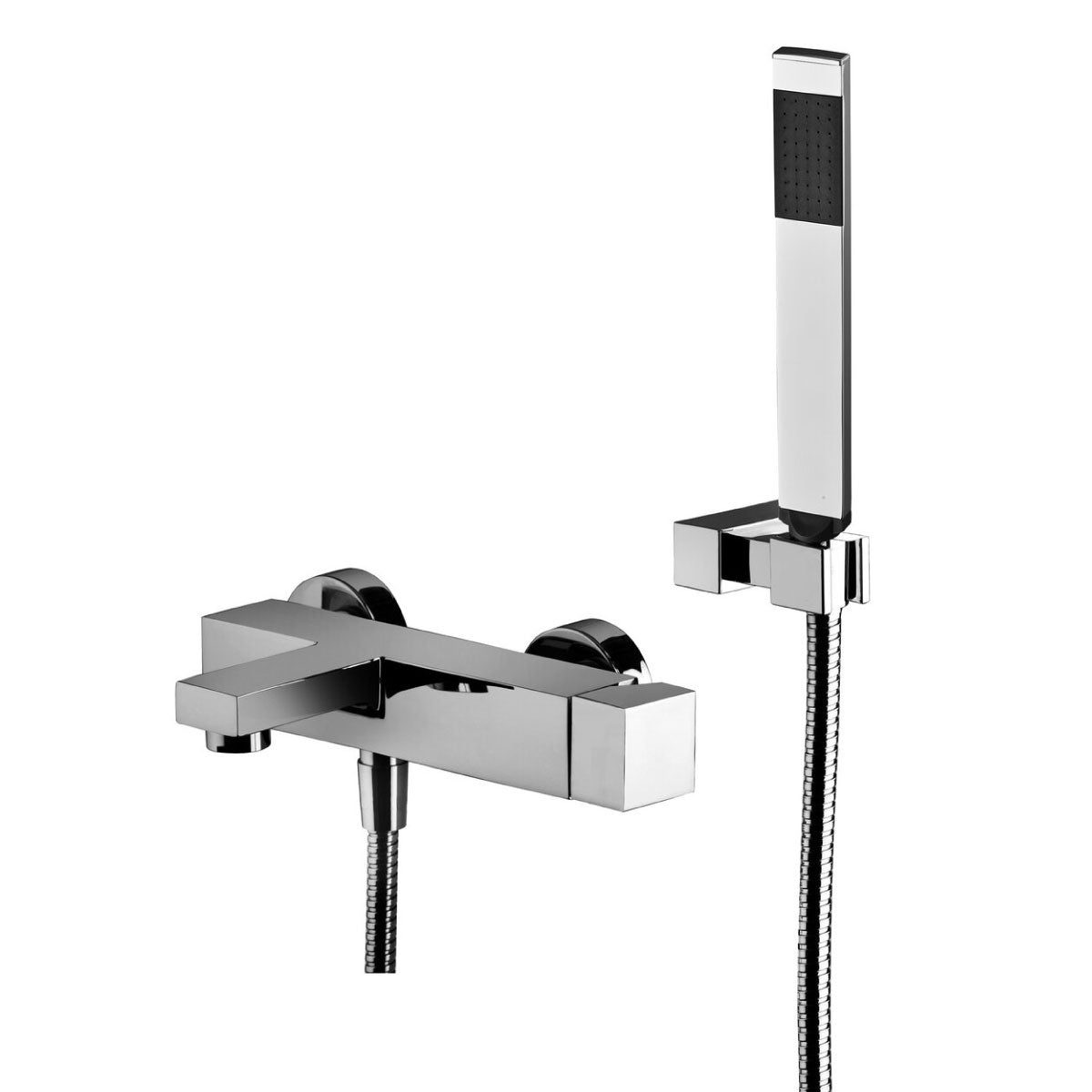 RUBINETTO MISCELATORE MONOCOMANDO VASCA ESTERNO CON DOCCIA SERIE ELLE - ATTACCO DUPLEX E FLESSIBILE 1,5MT  - PAF