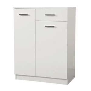 BASE SINGOLA DA BAGNO DUE ANTE E CASSETTO IN MELAMINICO BIANCO  H.80CM - L=60CM H=80CM P=34CM  - SAV