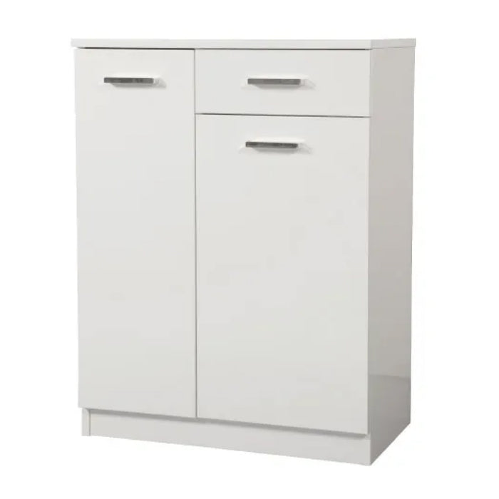 BASE SINGOLA DA BAGNO DUE ANTE E CASSETTO IN MELAMINICO BIANCO  H.80CM - L=60CM H=80CM P=34CM  - SAV