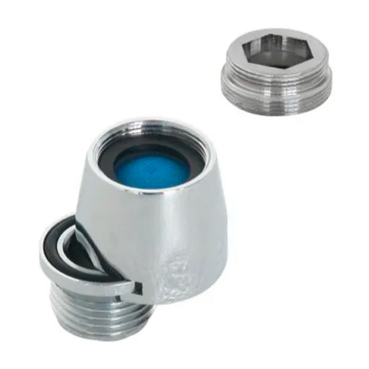 AERATORE RUBINETTO CROMATO CON RACCORDO A BAIONETTA E RIDUZIONE - MM 24X1  - HID