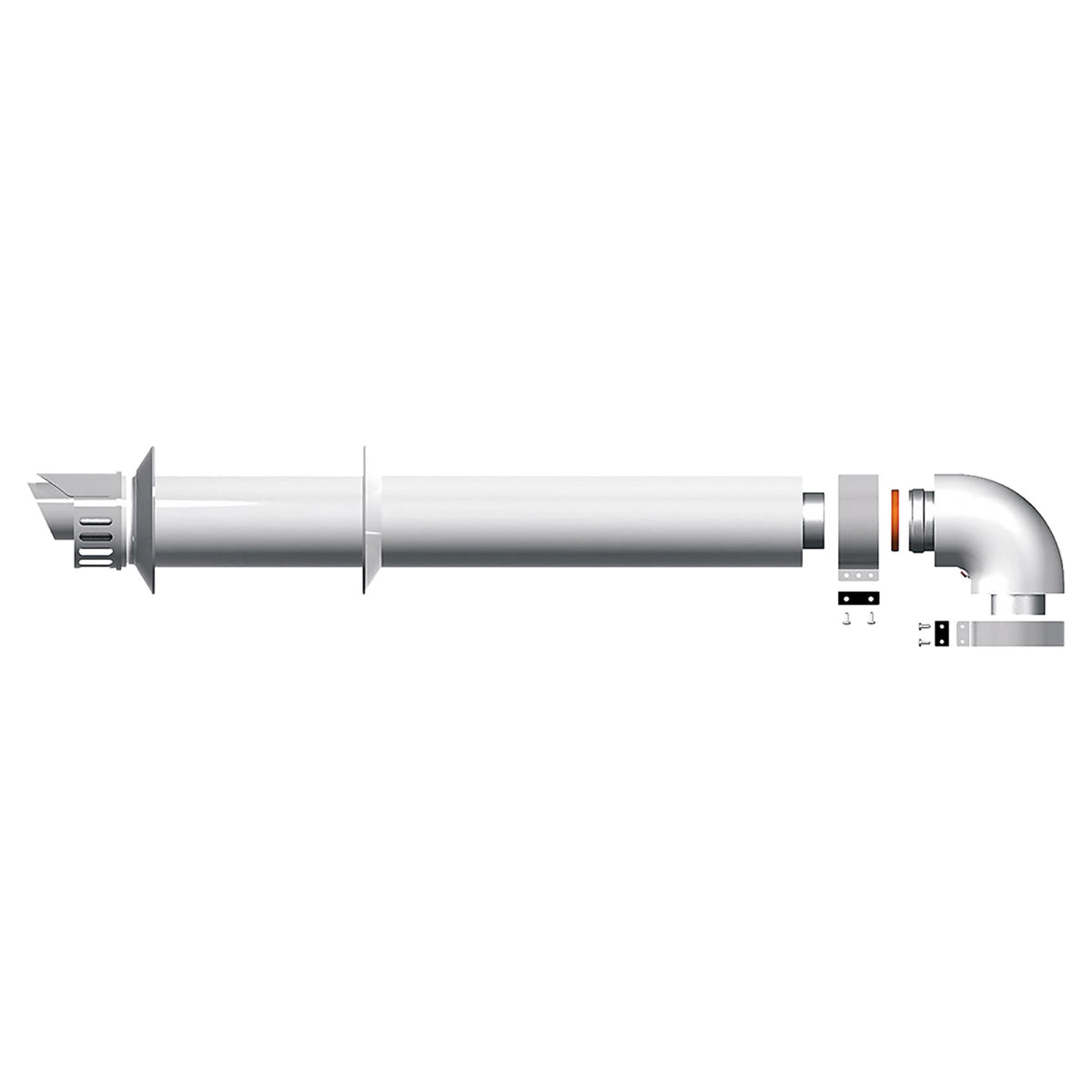 KIT SCARICO FUMI CON TUBO E CURVA COASSIALE PER CALDAIA A CONDENSAZIONE - ø60/100 - LUNGHEZZA 1MT  - CHA