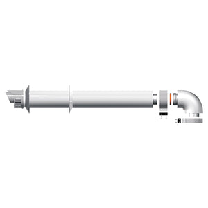 KIT SCARICO FUMI CON TUBO E CURVA COASSIALE PER CALDAIA A CONDENSAZIONE - ø60/100 - LUNGHEZZA 1MT  - CHA