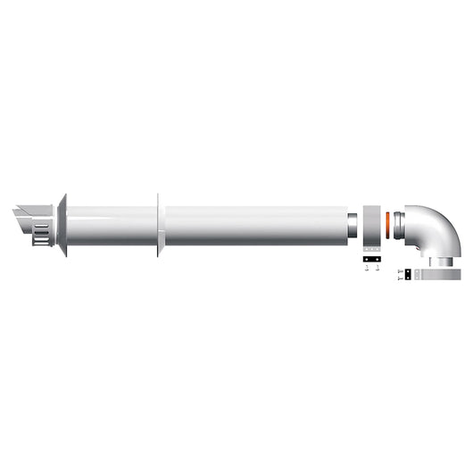 KIT SCARICO FUMI CON TUBO E CURVA COASSIALE PER CALDAIA A CONDENSAZIONE - ø60/100 - LUNGHEZZA 1MT  - CHA