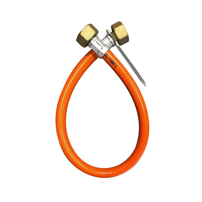 FLESSIBILE IN ACCIAIO INOX E GOMMA ARANCIONE PER CENTRALINA GAS - F.F. 1/2 - CM 50  - HID