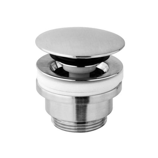 PILETTA DI SCARICO CLICK CLACK IN OTTONE STEEL LOOKING PER LAVABO O BIDET  CON TAPPO TONDO STEEL LOO - 11/4 - STEEL LOOKING  - PAF