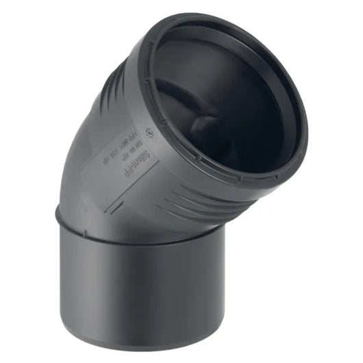 CURVA 45  ° AD INNESTO IN PP CON GUARNIZIONE SERIE SILENT -  EE ¸125  - GBR