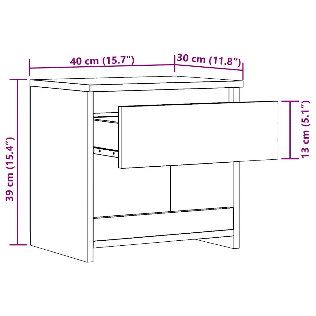 vidaXL Comodino Rovere Artigianale 40x30x39 cm in Legno Multistrato
