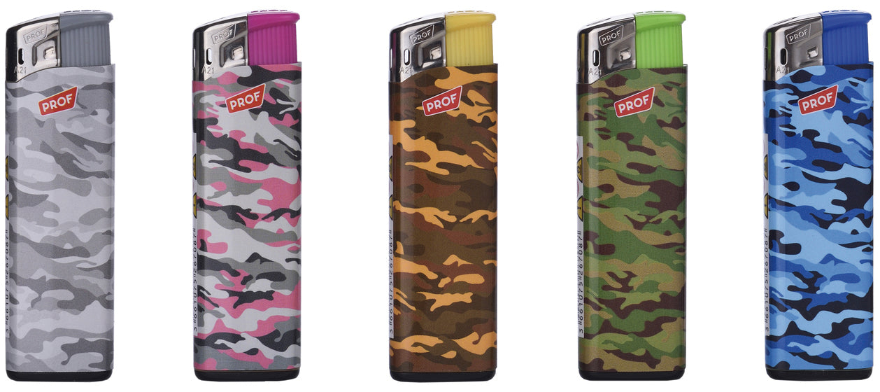 ACCENDINO ELETTRONICO CAMOUFLAGE  Fantasie assortite 50.00 pz