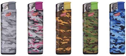 ACCENDINO ELETTRONICO CAMOUFLAGE  Fantasie assortite 50.00 pz