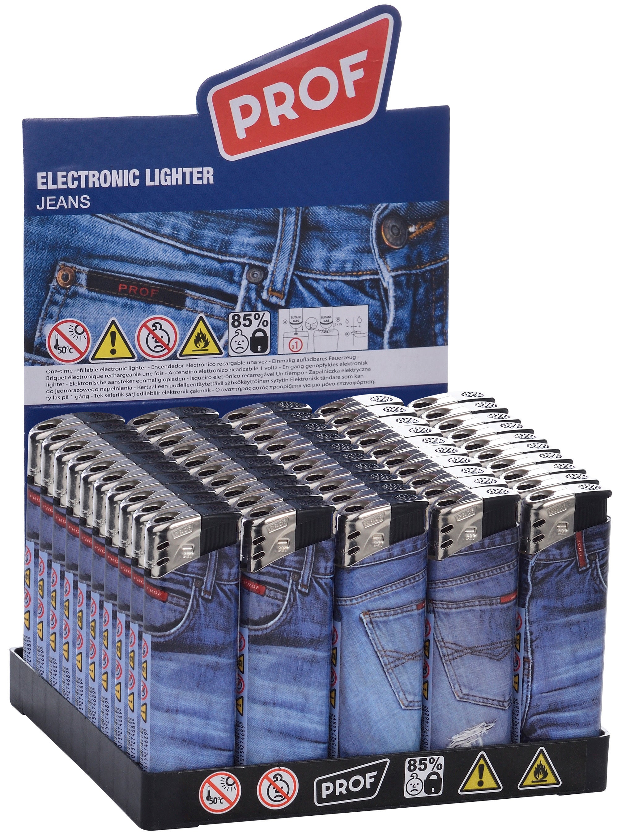 ACCENDINO ELETTRONICO JEANS DL  Fantasie assortite 50.00 pz