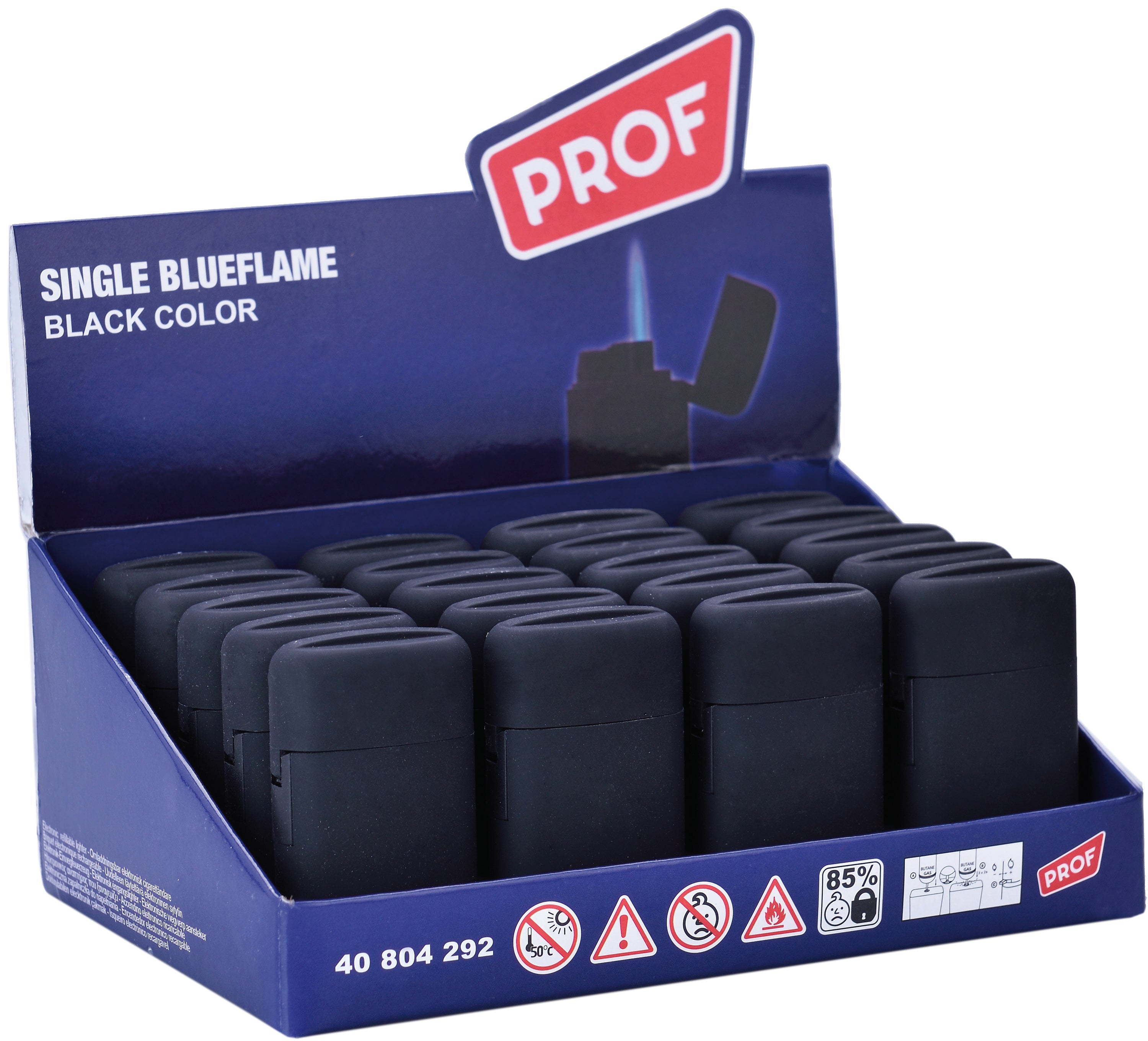 ACCENDINO FIAMMA BLU BLACK JETFLAME  col. Nero 20.00 pz