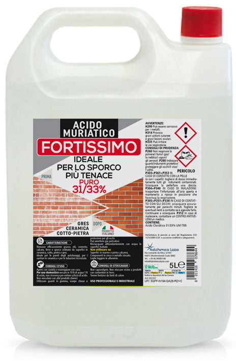 ACIDO CLORIDRICO MURIATICO 33%  lt. 5 4.00 pz
