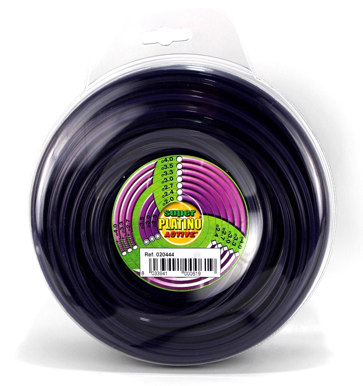 Active FILO QUADRATO PER DECESPUGLIATORE PLATINO Col. Viola  mm. 3,3x15 mt. (gr. 167)