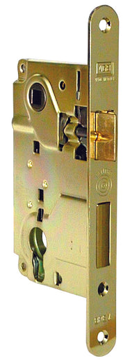 AGB  SERRATURA LEGNO CENTRO INF. 2M+S Art. B01024 E. mm. 50 - F. mm. 22 f/ottonato