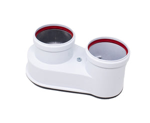 SDOPPIATORE SCARICHI SEPARATI MONOBLOCCO PER SCALDABAGNO A TIRAGGIO FORZATO - ø80/80  - HER