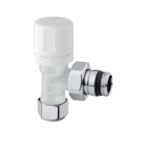 VALVOLA PER RADIATORI BIANCA/CROMO ATTACCO SQUADRO TERMOSTATIZZABILE - 1/2 - BIANCA/CROMO  - ART