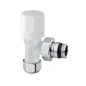 VALVOLA PER RADIATORI BIANCA/CROMO ATTACCO SQUADRO TERMOSTATIZZABILE - 1/2 - BIANCA/CROMO  - ART