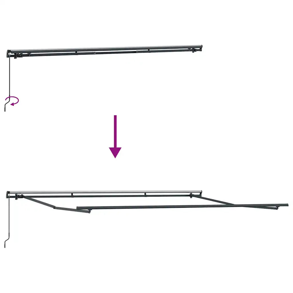 Tenda da Sole Retrattile Manuale-Tenda parasole per Patio Antracite e Bianco 400x300 cm