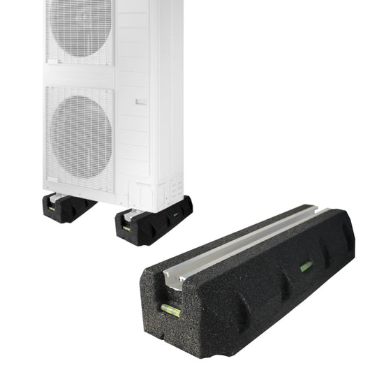 BASE ANTIVIBRANTE A PAVIMENTO PER UNITÀ ESTERNE DI CONDIZIONAMENTO IN ALLUMINIO E GOMMA MODELLO KHUM - DIMENSIONI MM: 250X160X90  PORTATA 300 KG PER KIT  - VEC