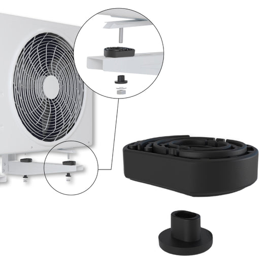 SUPPORTO ANTIVIBRANTE PER STAFFE DI CONDIZIONAMENTO IN TERMOPLASTICO SERIE GRINTA - DIMENSIONI MM: 40X56 ALTEZZA 15 MM PORTATA 70 KG PER KIT  - VEC