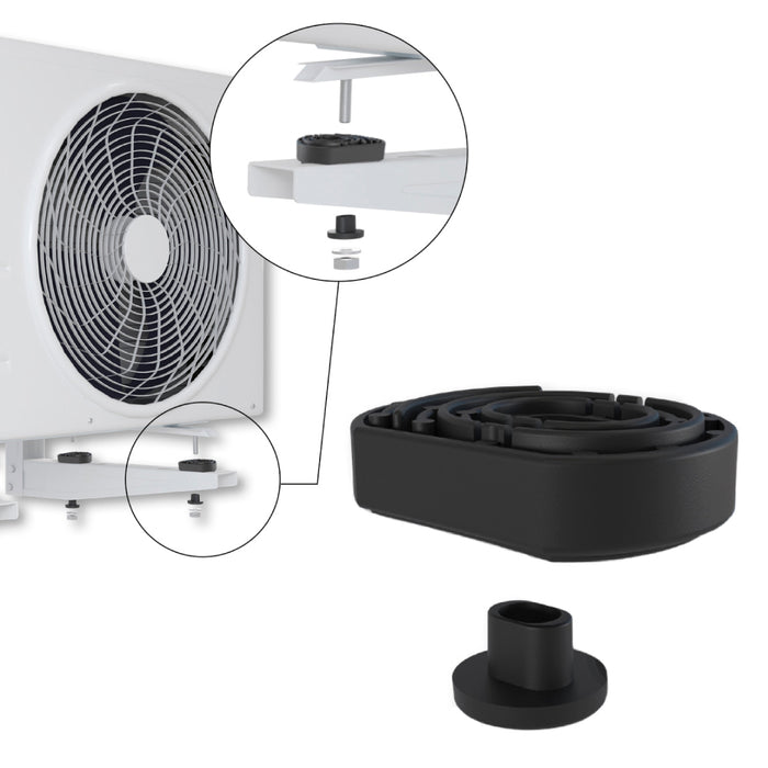 SUPPORTO ANTIVIBRANTE PER STAFFE DI CONDIZIONAMENTO IN TERMOPLASTICO SERIE GRINTA - DIMENSIONI MM: 40X56 ALTEZZA 15 MM PORTATA 70 KG PER KIT  - VEC