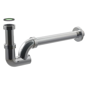 SIFONE SCARICO A COLONNA IN OTTONE CROMATO SENZA PILETTA PER LAVABO A COLONNA CON ISPEZIONE - ATTACCO PILETTA 11/4 - SCARICO ø32X250 MM  - BON