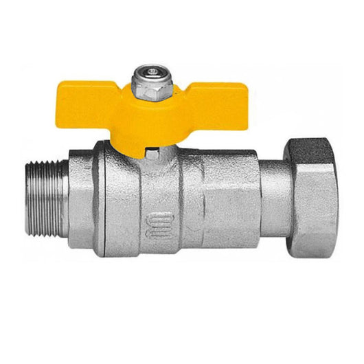 VALVOLA ARRESTO A SFERA IN OTTONE CON FARFALLA PER GAS MASCHIO DADO GIREVOLE - 3/4 X 3/4  - ENO