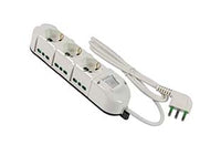 MULTIPRESA 3 BIP. + SCH. + 6 BIP. LATER. CON INT. LINEA RETAIL TRIAX- - bianca 49122 -  FANTON