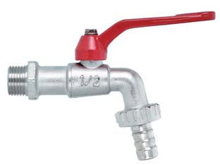 RUBINETTO A SFERA CON MANIGLIA A LEVA- - M 3/4 con portagomma F 1 - 4 pezzi AGLAIA