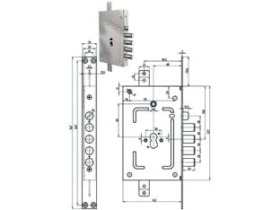 SERRATURA TRIPLICE APPLIC. C/SCR. CIL. EUROP. BLIND. REV. 2655 PE (2)- - (2655PEN-02) -  CR