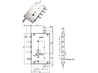 SERRATURA TRIPLICE APPLICARE SERRABLINDA CON SCROCCO CIL.EUROPEO 85461- - mm.70 DX (85461S) -  MOTTURA