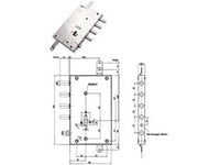 SERRATURA TRIPLICE APPLICARE SERRABLINDA CON SCROCCO CIL.EUROPEO 85461- - mm.70 DX (85461S) -  MOTTURA