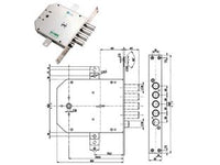 SERRATURA TRIPLICE INFILARE CON SCROCCO DOPPIA MAPPA BLINDATE 50735- - mm.63 SX (50735S) -  MOTTURA